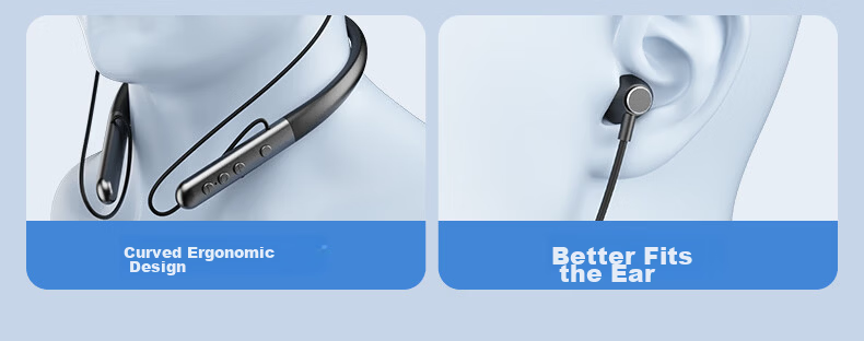 Viken 2026 Latest Model Neckband Bluetooth Earphones Semi-In-Ear Comfortable Wireless Sports Running Waterproof Long Battery Life Noise Cancelling Call Compatible with Apple Xiaomi 13