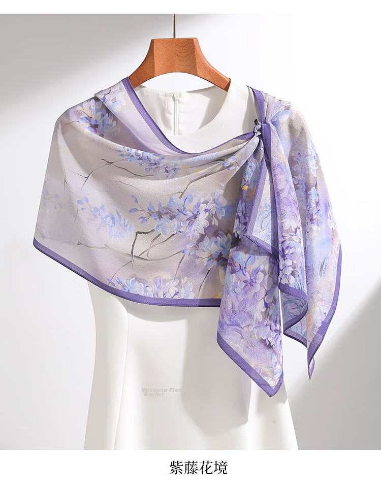 Hangsilk 12mm Double Crepe Silk Scarf Mulberry Silk Long Shawl Gift Box for Women Birthday Gift for Mom 8