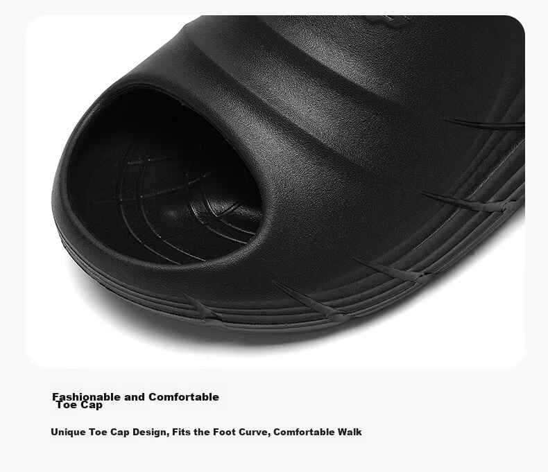 XTEP Men's Sports Slide Sandals Summer Outdoor Flip Flops A100 Black Size 38-39 12