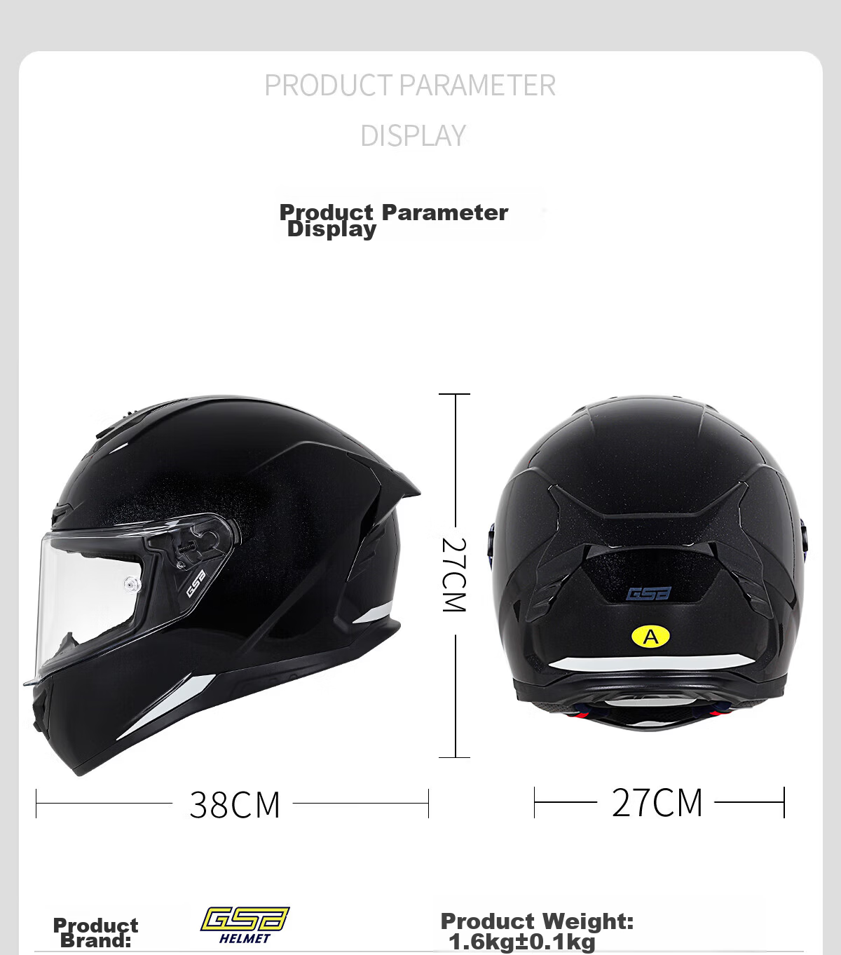 GSB Motorcycle Full Face Helmet 3C Certified All-Season Unisex G361 19