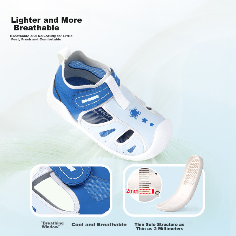 DR·KONG Toddler Walking Shoes Spring Soft Sole Breathable Kids Shoes 2B13A1020AM Blue Size 19