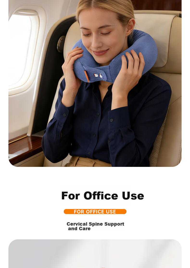 POKALEN U-Shaped Travel Neck Pillow Portable Business Airplane Neck Support Thai Imported Natural Latex Essential for Travel 13