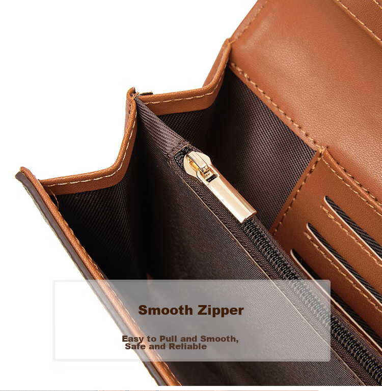 Old Man Head Women's Large Capacity Long Card Holder Tri-Fold Wallet Money Clip Clutch Coin Purse Light Luxury Girlfriend Birthday Gift 20