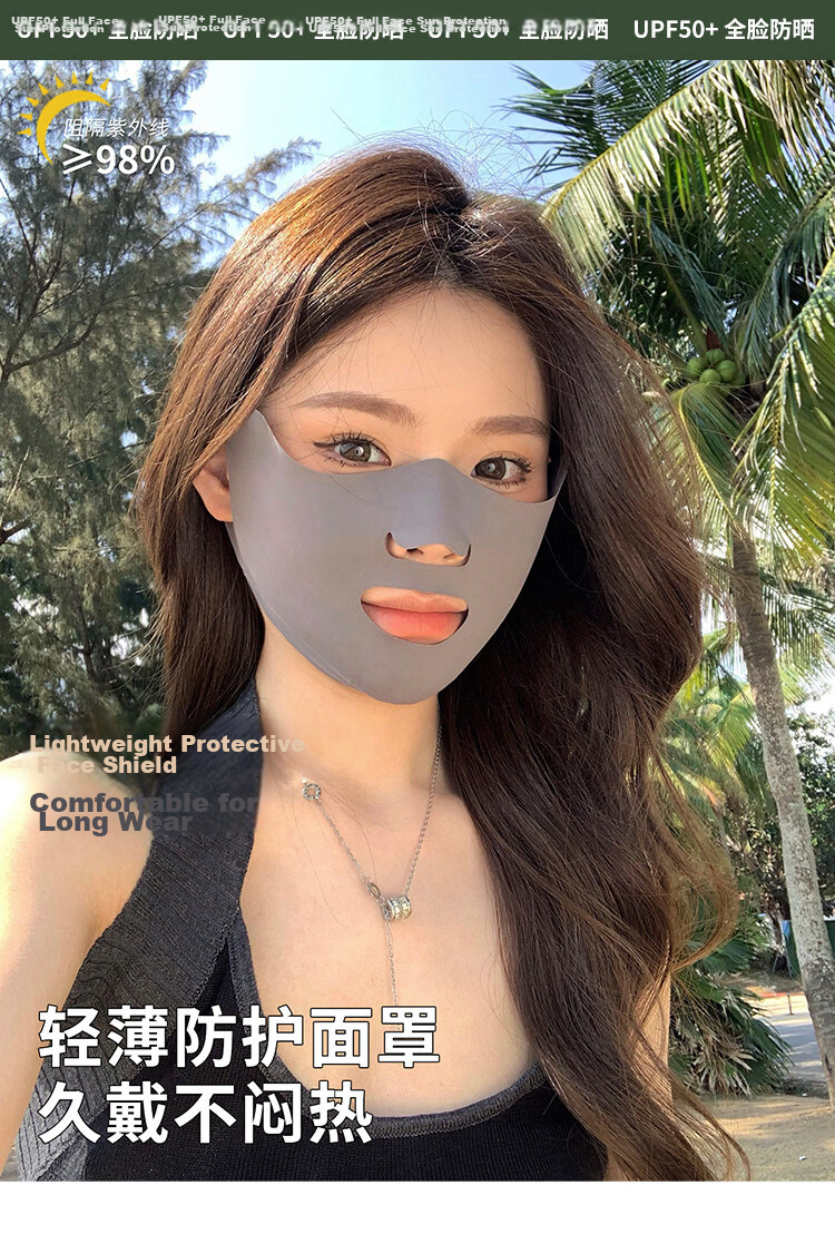 FitonTon Summer Breathable Sun Protection Mask Unisex UV Protection Outdoor Cycling Face Cover 2-Pack 1