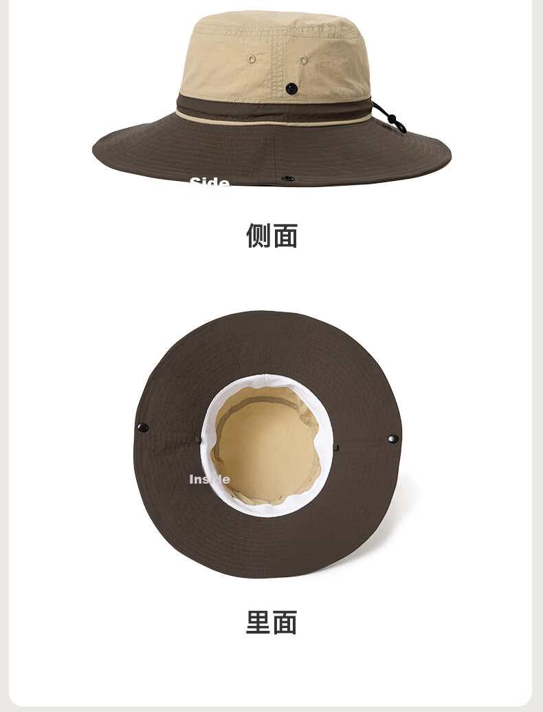 TOPEX Large Brim Bucket Hat for Men Water-Repellent Summer Outdoor Fishing Hat Breathable UV Protection Hiking Mountaineering Cap 19