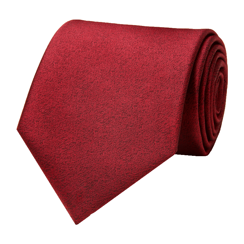 Luomeng Men's Business Formal Necktie, 8cm Hand-Tied, for Interviews, Work, Weddings, Gift Box Packaging, Red, 145*8cm