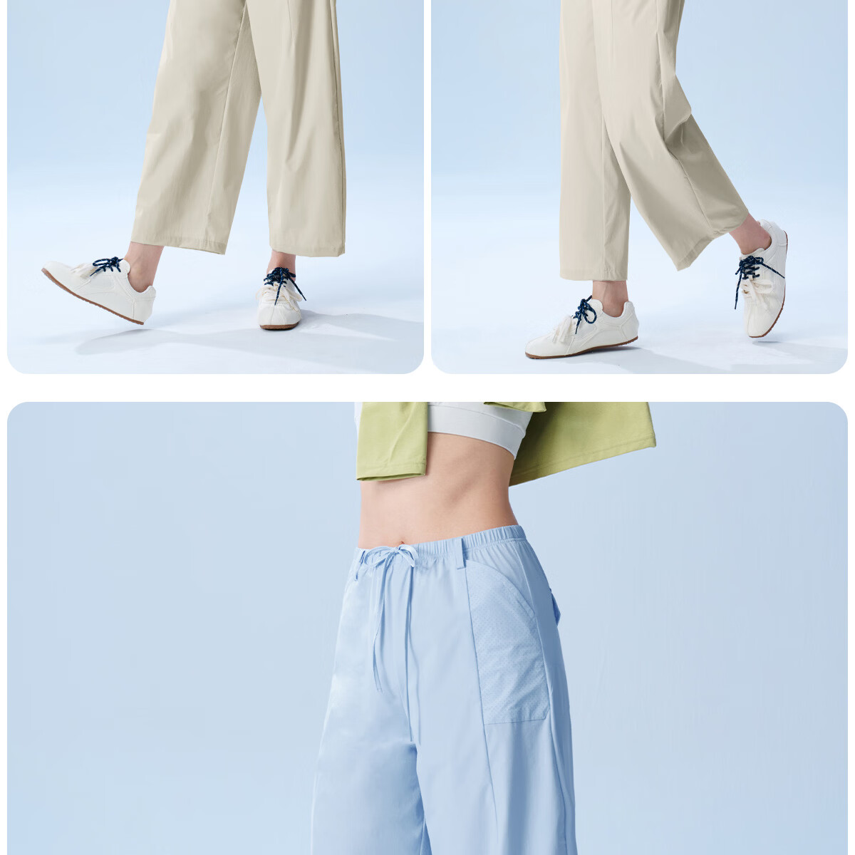 361° Women's Lightweight Outdoor Ice-Cooling Sun Protection Capri Pants Summer Thin Loose Casual Straight-Leg UPF50+ 31