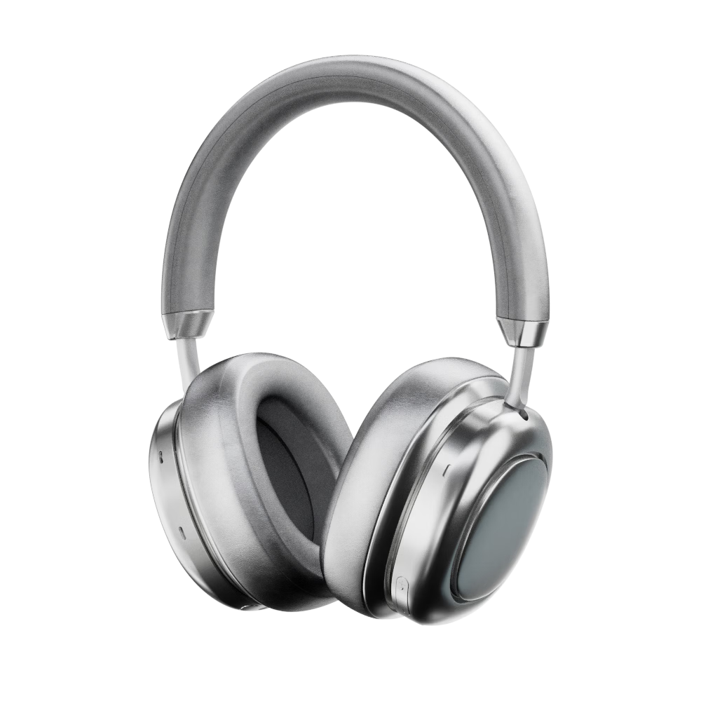 MORRORART Bluetooth Headphones Over-Ear Wireless Active Noise Cancelling Touch Control Long Battery Life Standard Edition Gray Silver Compatible with Apple Huawei Birthday Gift