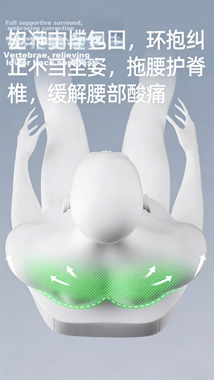 GREAT LIFE Car Seat Lumbar Support Cushion Waist Pillow for Driving Backrest Cushion Lumbar Pad for Driver's Seat 4