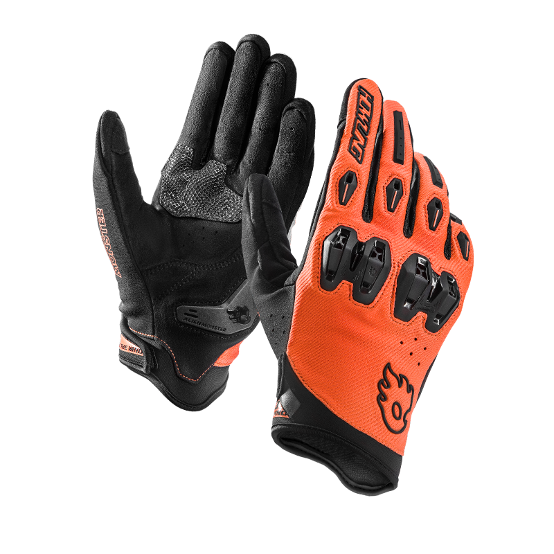 Alien Howl Summer Motorcycle Riding Gloves Off-Road Motorbike Anti-Fall Breathable Knight Gear Men Touchscreen Orange S