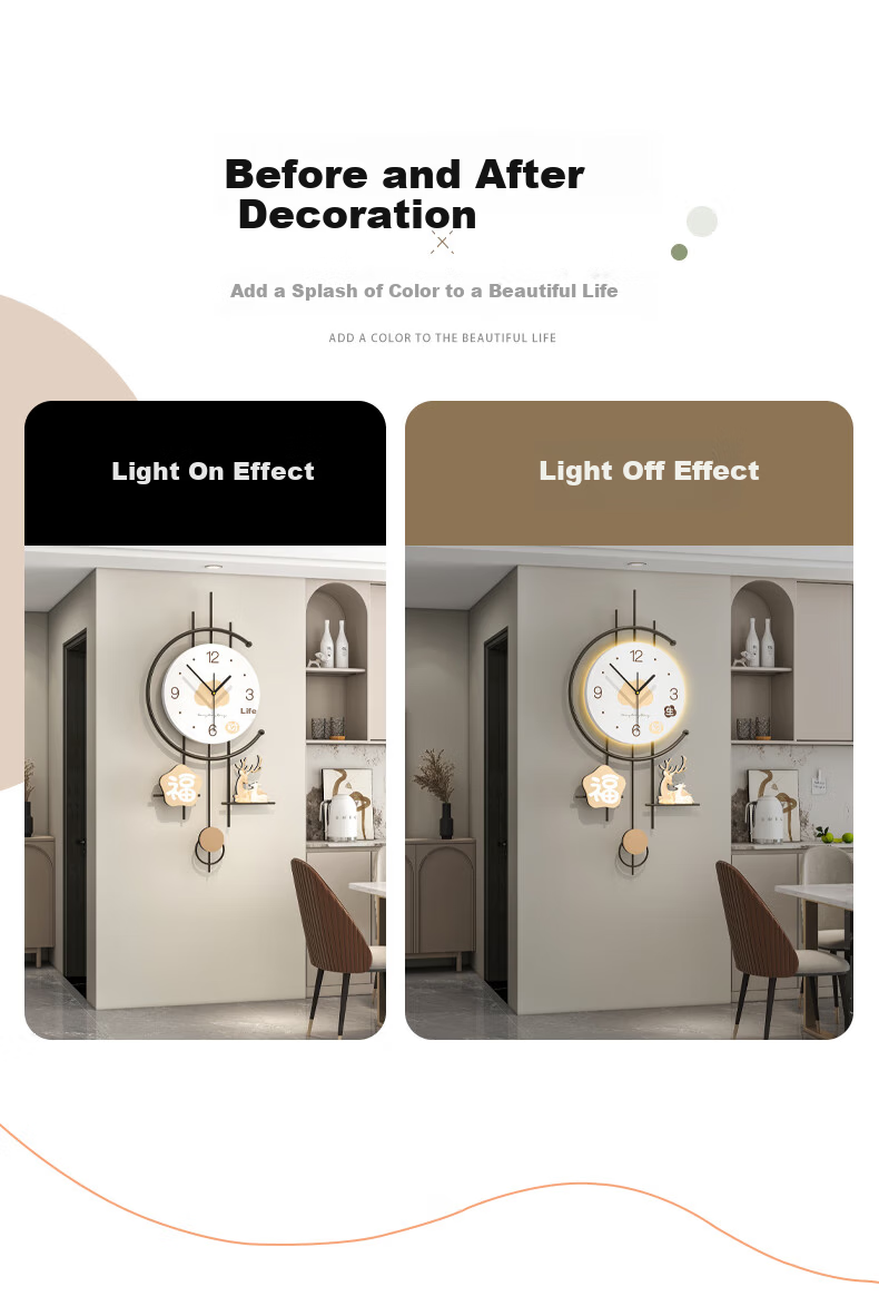 Jiujuda Modern Minimalist Elegant Dining Table Wall Clock Creative Restaurant Decorative Clock 2026 New Living Room Wall Hanging Clock 2