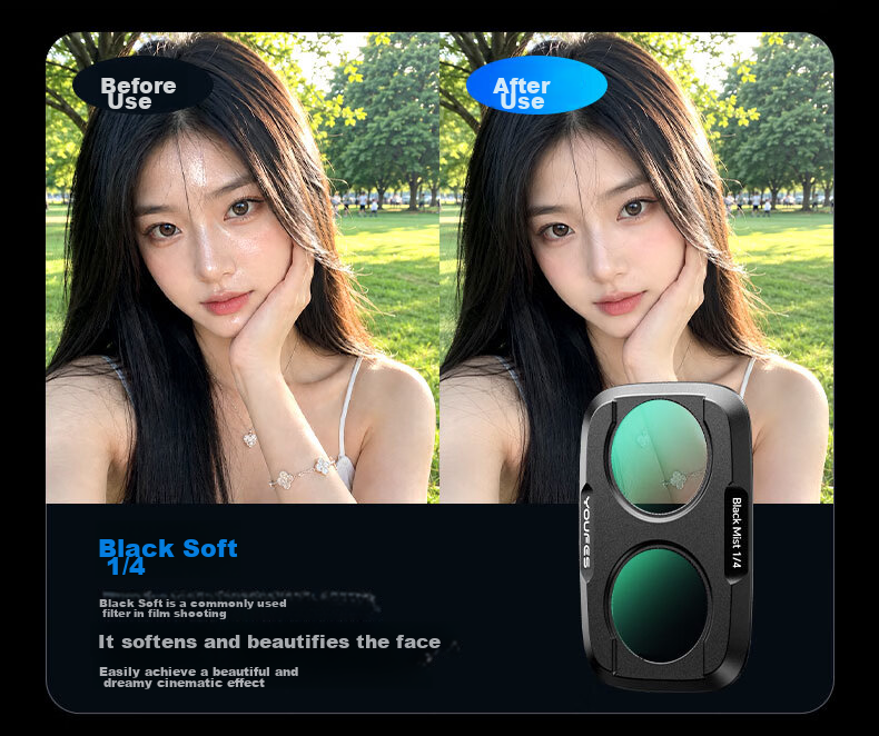 Yangfeisi DJI Pocket 4 Pro Filter Kit UV/CPL Polarizer Black Soft 1/4 Adjustable ND Neutral Density Lens for DJI Accessories Sports Pocket Camera 8