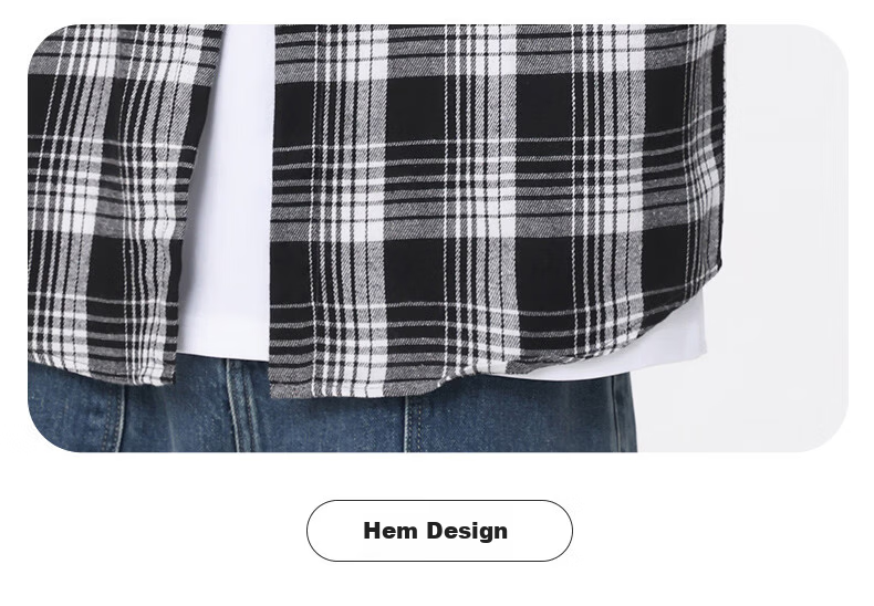 Woodpecker Casual Versatile Plaid Shirt Men 2026 Summer Trendy Ins Thin Loose Short Sleeve Top Black M 39