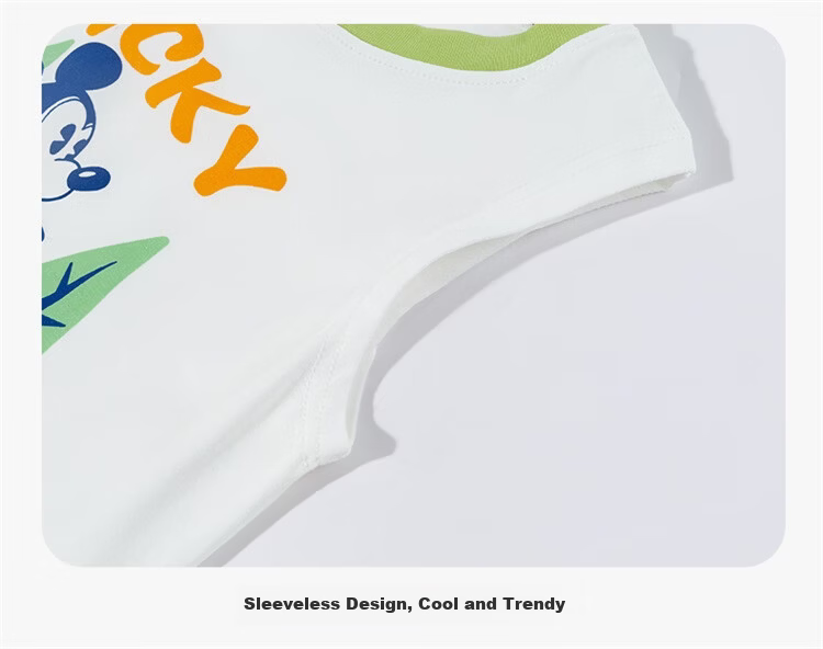 Disney Boys Cartoon Casual Vest and Anti-Mosquito Pants Two-Piece Set Summer New Style Green 130 19