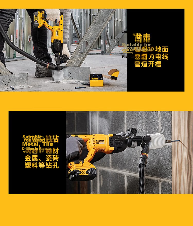 DEWALT Cordless Brushless Rotary Hammer Drill Multi-Function Heavy-Duty Electric Pick High-Power Impact Drill Set DCH133 4