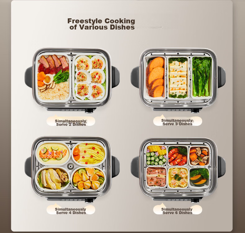 SUPOR Titanium Stainless Steel Electric Steamer 0-Coating Multi-Functional Household Stew Steam Hot Pot 18L Detachable Cube Electric Cooker ZN30FC1689 20