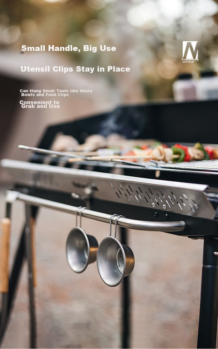 Naturehike Portable Foldable Vertical Charcoal BBQ Grill Outdoor Camping Barbecue Rack for 5-10 People 12