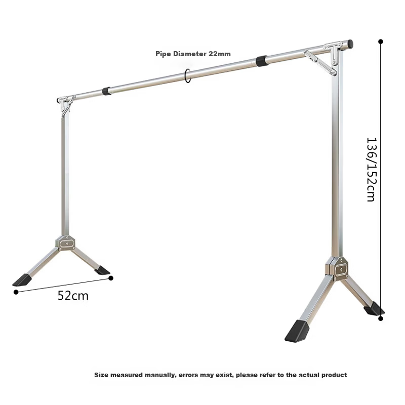 Huakai Star Floor-Standing Balcony Clothes Drying Rack Foldable Extendable YJ181 1.6m Adjustable Clothes Hanger No Installation Needed
