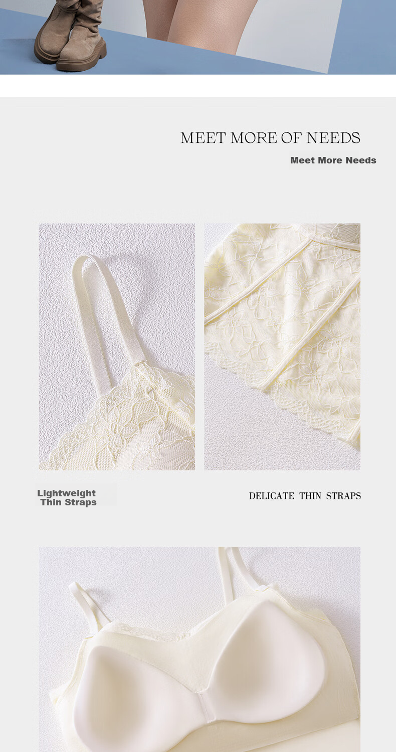Tingmei [No Bra Needed] Sexy Lace Camisole Women's Thin Lingerie with Built-in Padding Convenient Vest for Outerwear 2