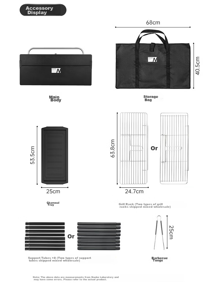 Naturehike Portable Foldable Vertical Charcoal BBQ Grill Outdoor Camping Barbecue Rack for 5-10 People 23