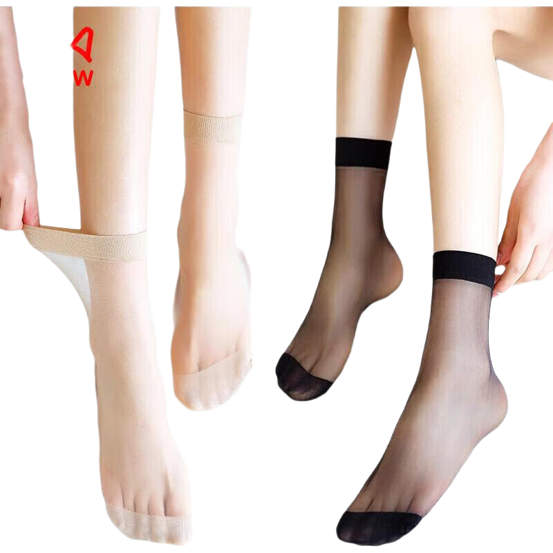 MiiOW Face Mask Stockings for Women, Breathable Spring And Autumn Anti-Snagging Non-Binding Natural Bare-Feel Invisible Short Socks, Skin Black, 20 Pairs