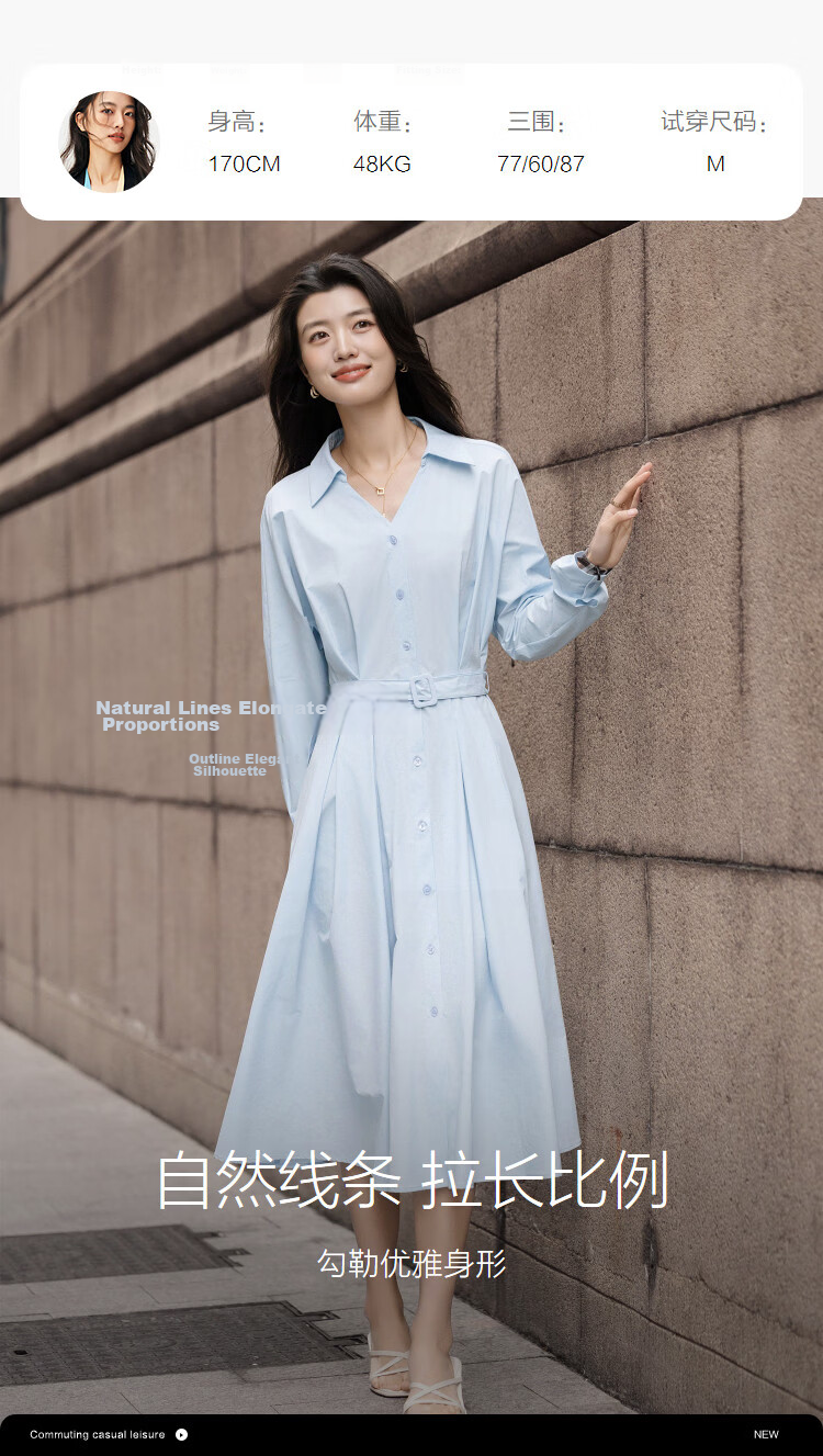 Demana UPF50+ UV Protection Spring Smart V-Neck Waist-Cinched Petite Women's Dress 8