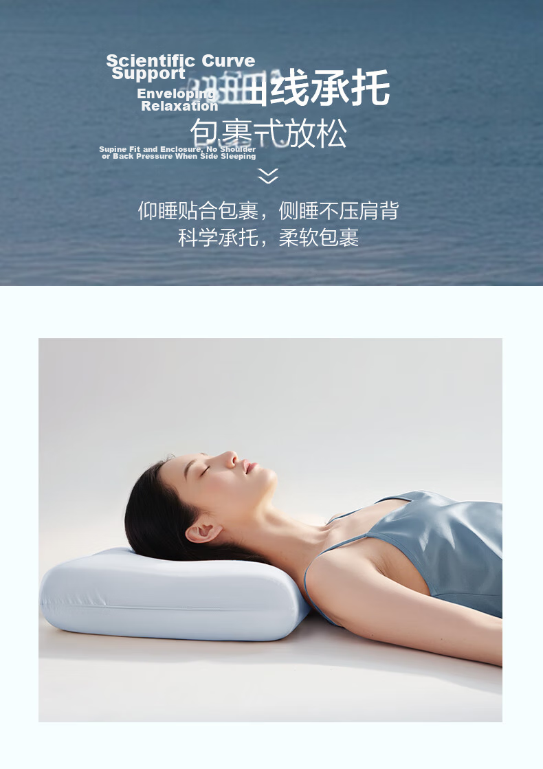 Fuanna Slow Rebound Deep Sleep Memory Foam Cervical Pillow Ergonomic Neck Support Adult Pillow Low Pillow 70*42*6cm 6