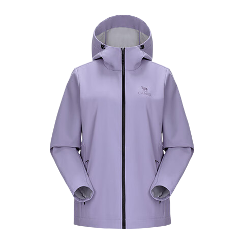 CAMEL Outdoor Softshell Jacket Women 2025 New Spring Autumn Fleece Windproof Hooded Warm Jacket Men G178