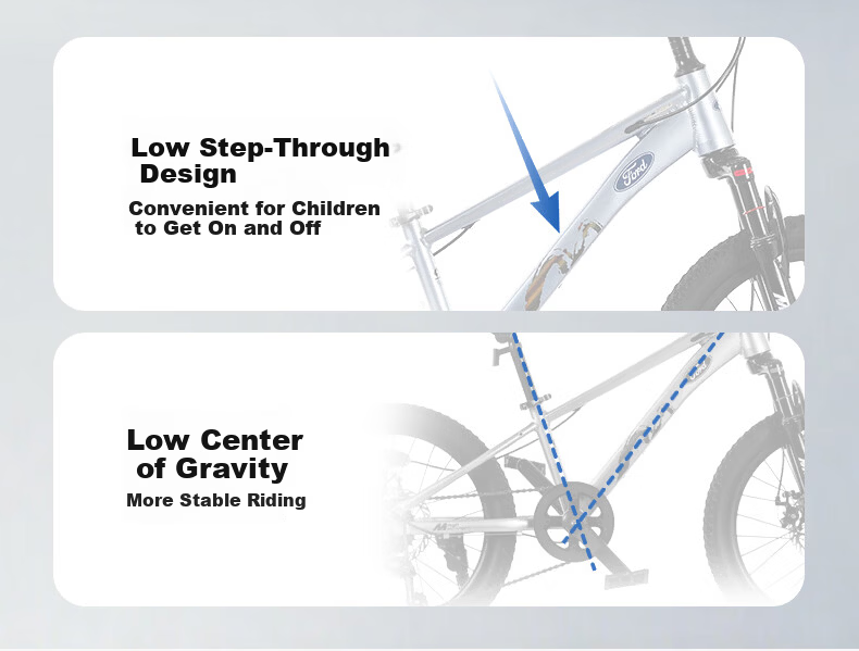 Ford Kids Mountain Bike Boys and Girls Student Pedal Bike 6-15 Years Old TX550 20-inch Cool Shadow Black 6