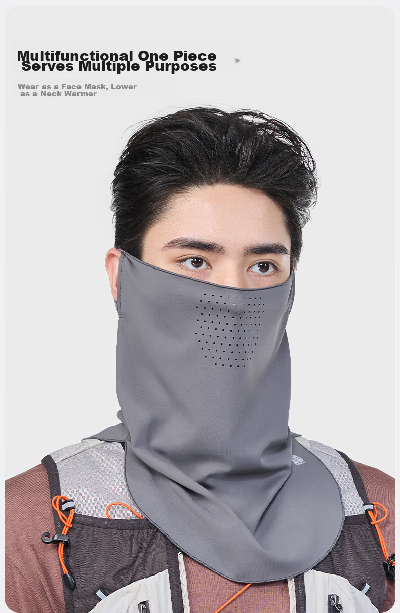 MISSION UV Ice Silk Sun Protection Face Mask for Men, Cycling and Mountaineering, Summer UV Protection Neck Cover, Full Face Sun Shield Mask 3