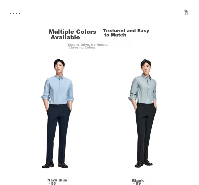 Goldlion Thermal Autumn Winter Warm Slim Fit Business Formal Trousers Men's Dark Blue 34 2