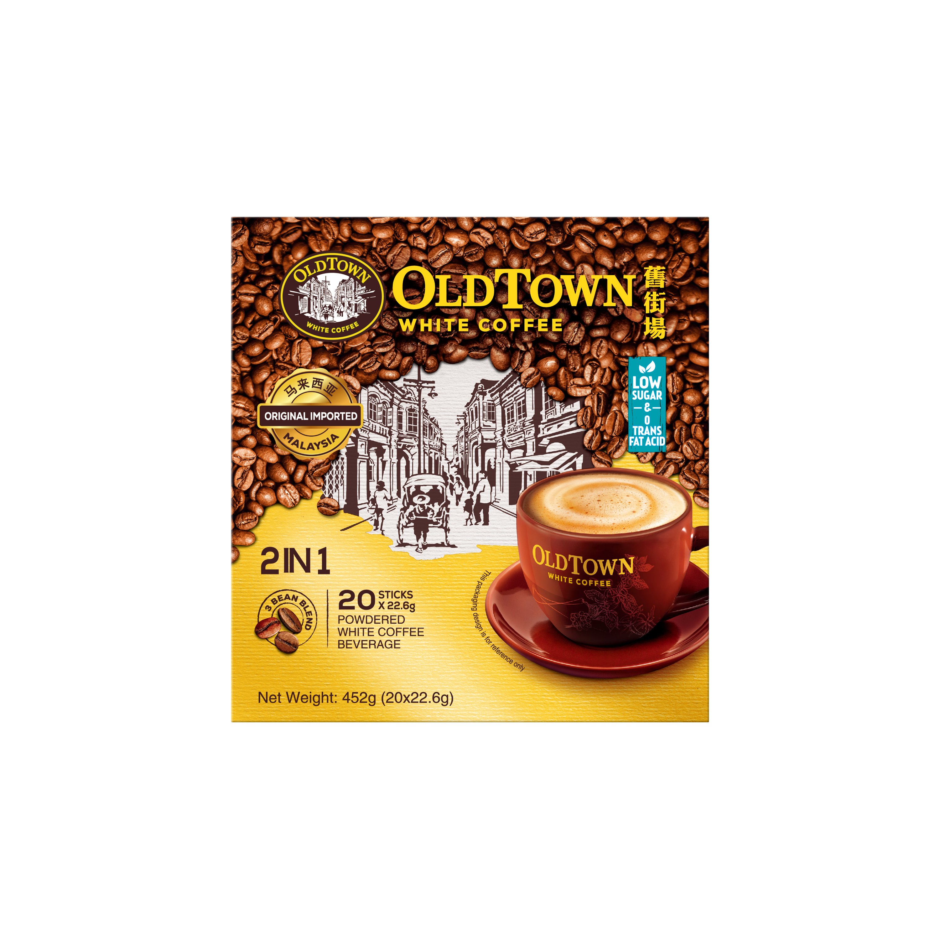 旧街场（OLDTOWN）速溶原味白咖啡无蔗糖马来西亚进口二合一咖啡粉22.6/25g*20条