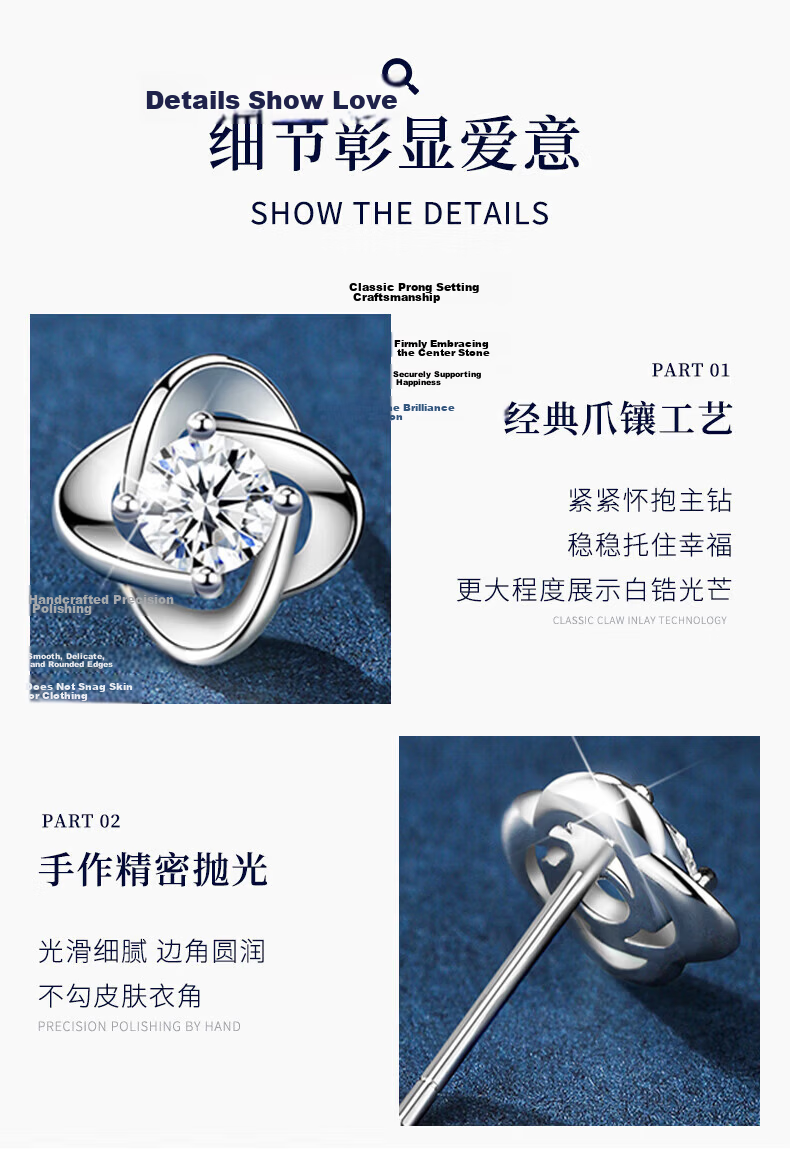 GLTEN Swarovski Zircon Four-Leaf Clover 999 Silver Earrings 2026 New Birthday Qixi Valentine's Day Gift for Girlfriend 10