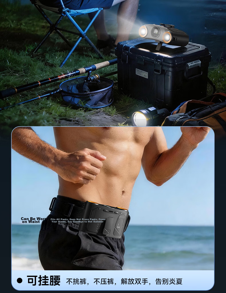 AUX [First Three-Core Cold Wind] Waist Hanging Fan Fast Cooling Delivery Takeout Construction Site Strong Wind Long Battery Life Cooling Device Rechargeable Portable Outdoor Air Conditioner 19