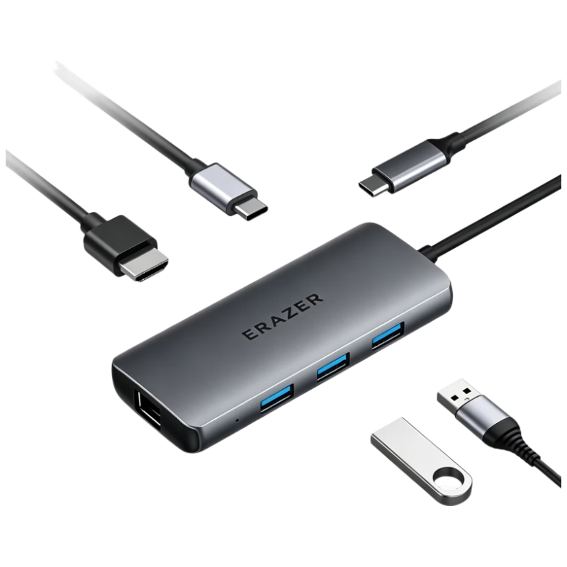 Lenovo Yinen Type-C Docking Station USB Hub HDMI Adapter 4K60Hz Display PD Fast Charging Gigabit Ethernet Splitter