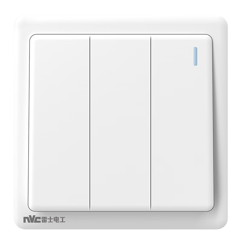 NVCleishidiangong Switch Socket, Three-Way Double Control Switch, 86-Type Concealed Wall Socket Panel N05 White