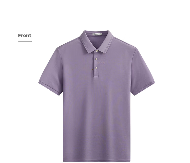 Dance with Wolves [Ice Cool] Exquisite Embroidery 7A Antibacterial 2A Mite-Resistant Ice Feeling Men's Short Sleeve Polo Shirt 001 Black 3XL 24