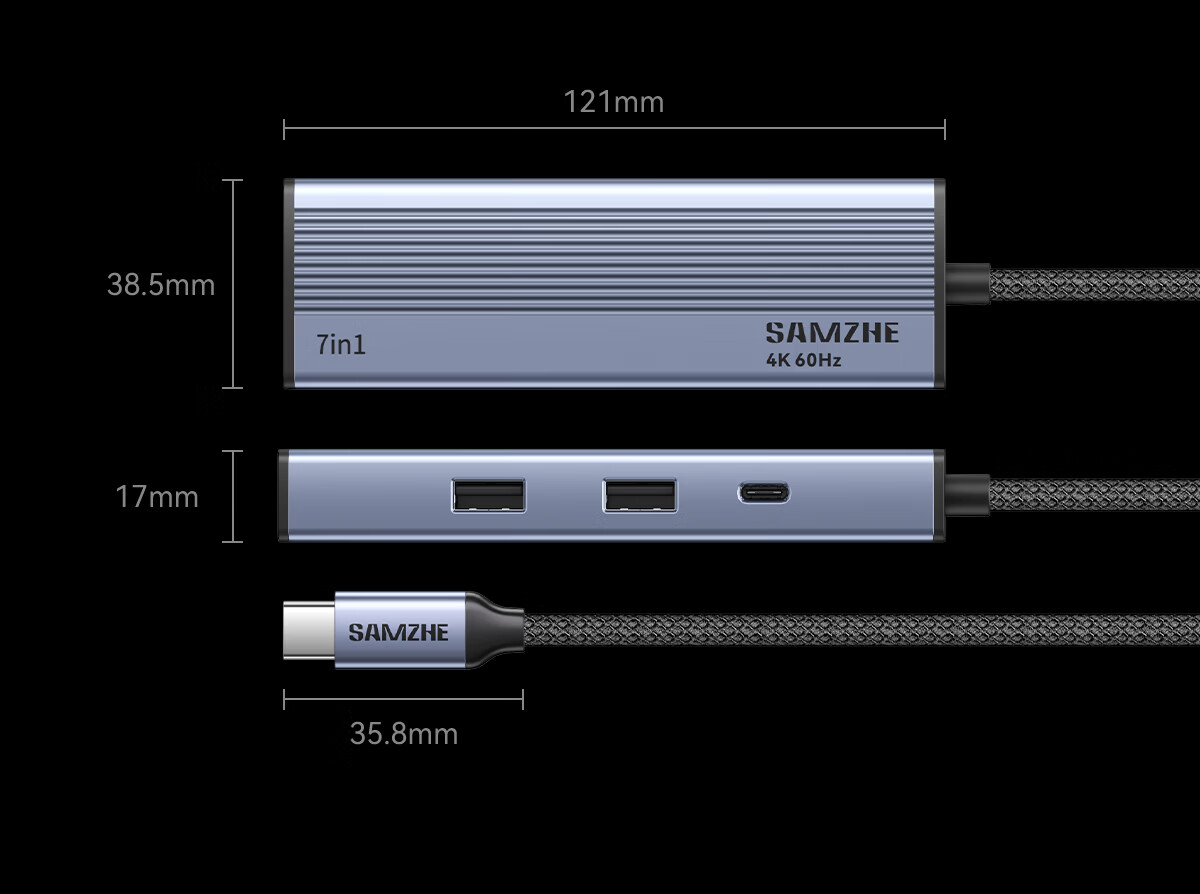 ShanZe Type-C to DP 4K60Hz Docking Station USB3.0 Adapter for MacBook Huawei Laptop Expansion 20