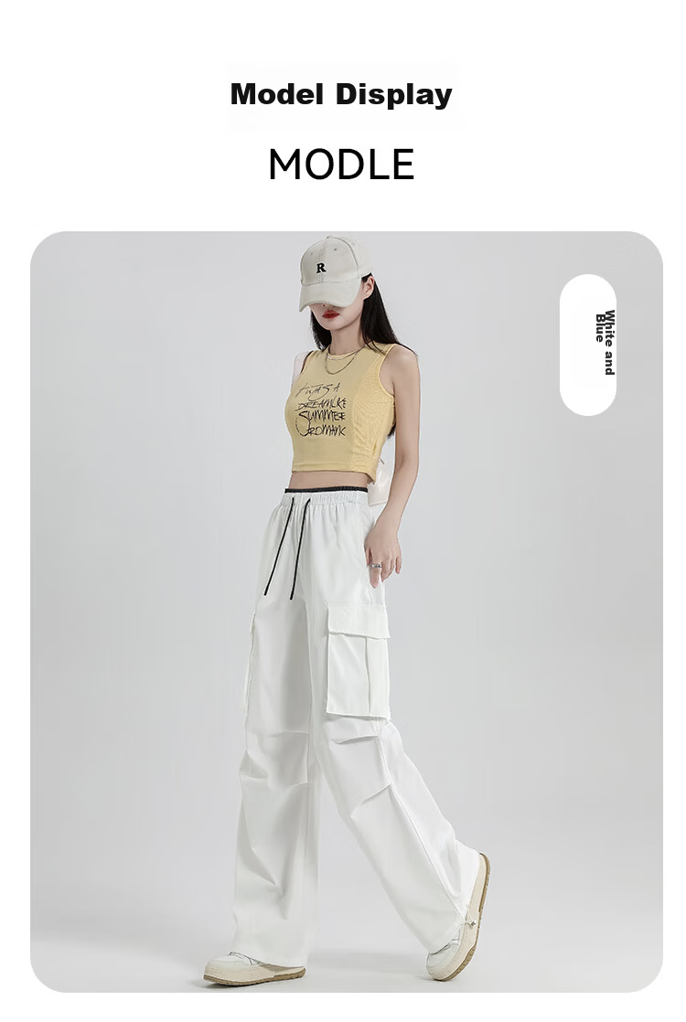 Free Style Women's Cargo Pants Summer Thin 2026 New High Waist Slim Drawstring Jogger Paratrooper Wide Leg Hiking Casual Pants 18
