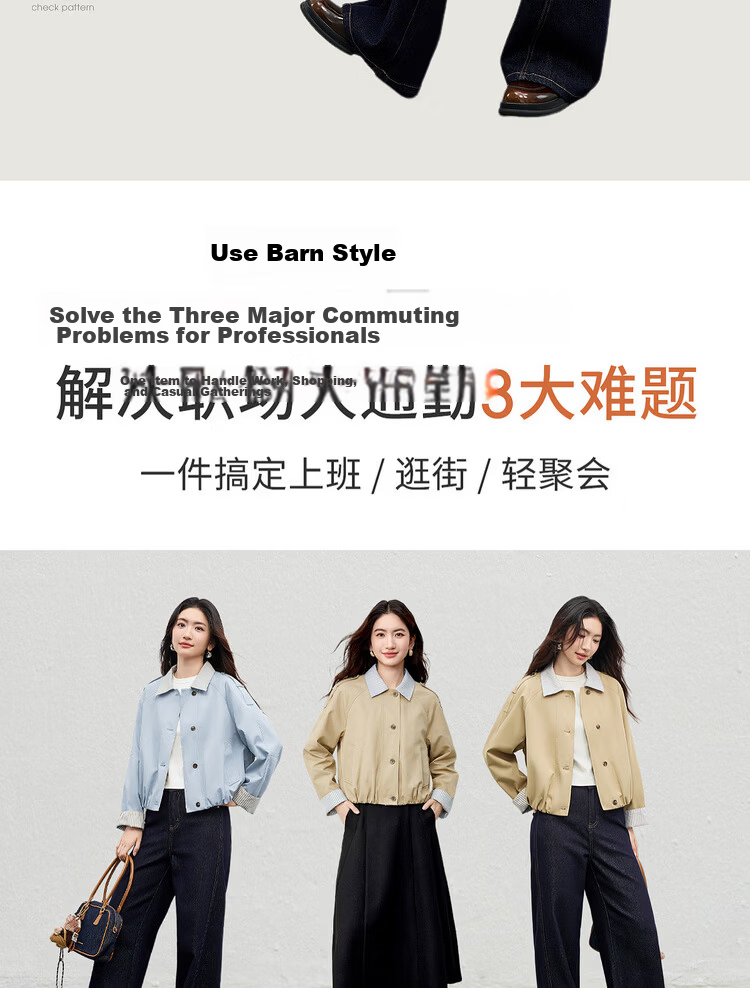 Shangdubila Cotton Blend Warm Barn Style Short Jacket Women Spring Lapel Slim Cardigan Top Balloon Sleeve Women's Clothing 3