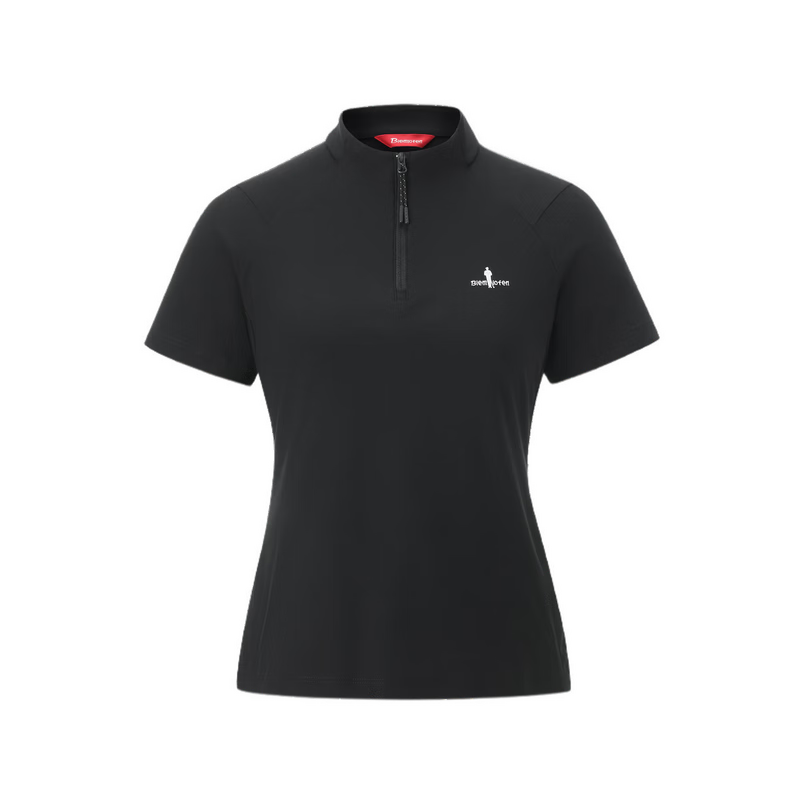 Biyinlefen [Tech Cotton] 2026 Spring Summer New Women's Casual Outdoor Commuting Quick-Dry Sun-Protective Stand Collar Short Sleeve T-Shirt