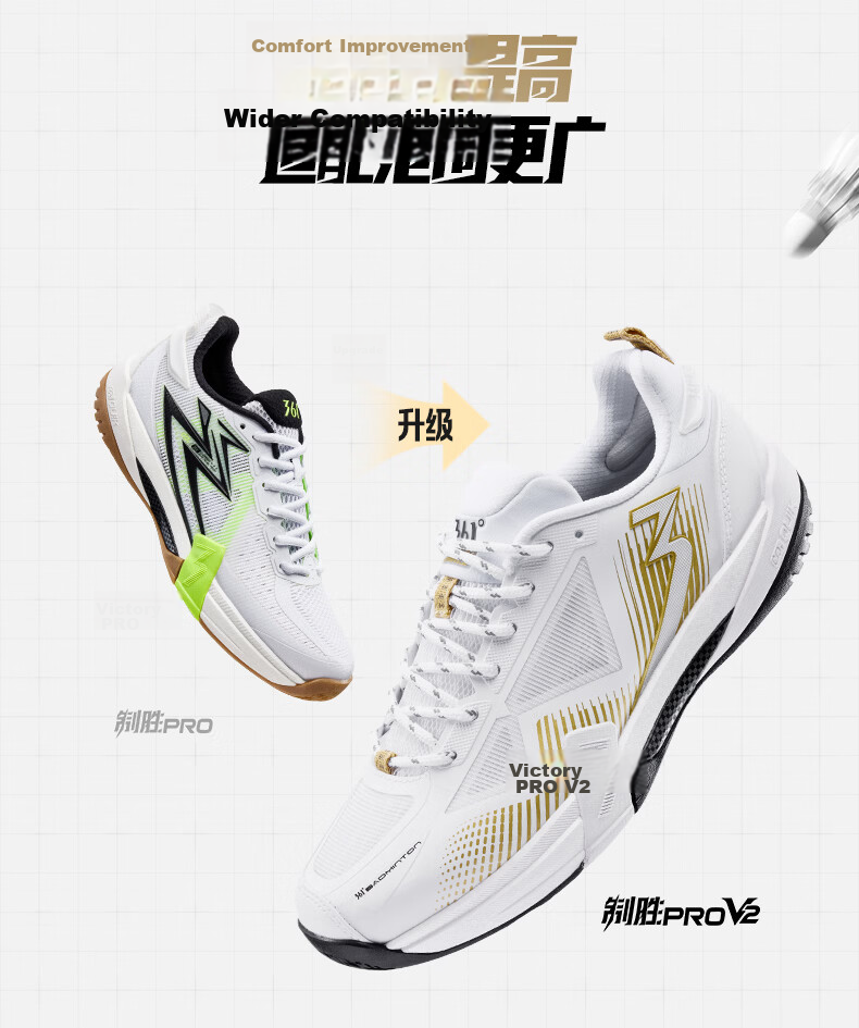 361° Men's Sports Badminton Shoes Winning PRO V2 Professional Shock Absorption Non-Slip Wear-Resistant Training Shoes 672624401-1 3