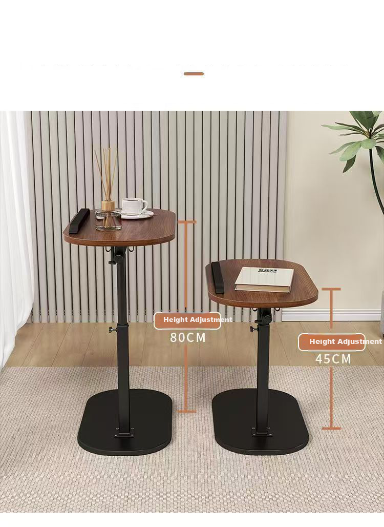 Warner New Computer Desk Adjustable Side Table Mobile Small Table Bedside Storage Rack Side Table BGZ787 Black Frame Walnut Flip Model 3
