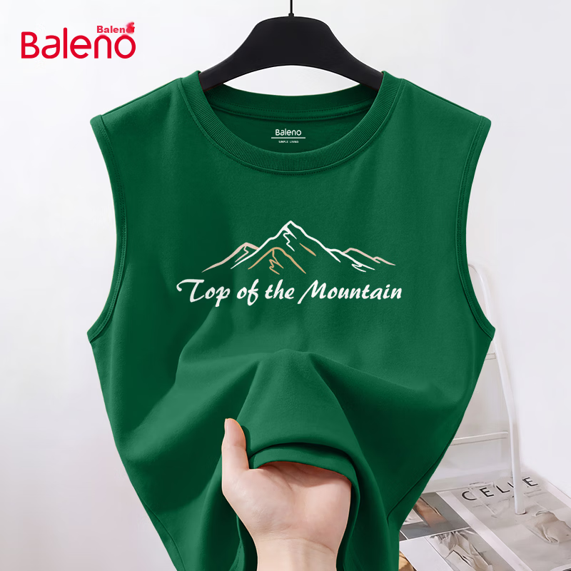 Baleno American Style Sleeveless Vest Men 2026 Summer Heavyweight Cotton Men's Fitness Sports Tank Top Youth Plus Size Sweatshirt 27
