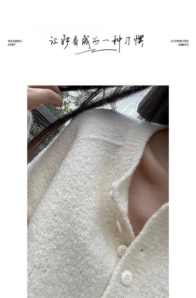Demana [British Writer] Winter Lazy Style Textured Knit Crew Neck Loose Slim Fit Sweater for Women High-End Feel 9