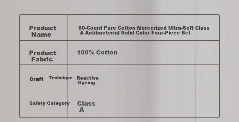MUJI 60s Mercerized Ultra-Soft 100% Cotton 4-Piece Bedding Set for 1.5/1.8m Bed, 200x230cm, Dusk Gray 6