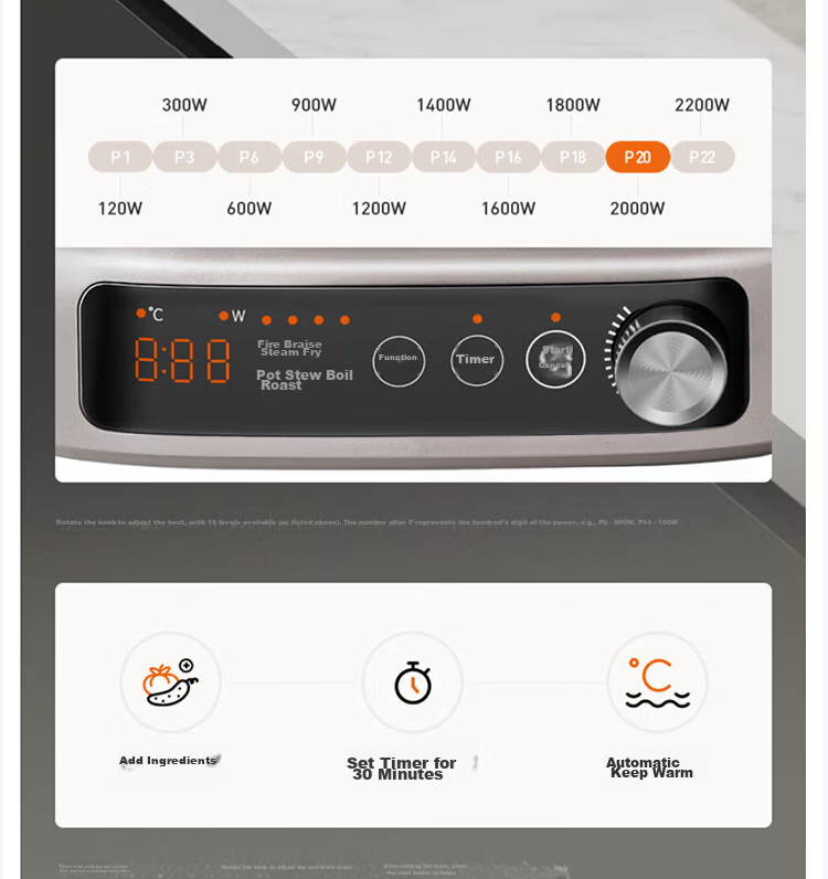 Joyoung 6L Household Detachable Multi-Functional Electric Hot Pot Stainless Steel IH Electric Cooker HG60-GN12 17