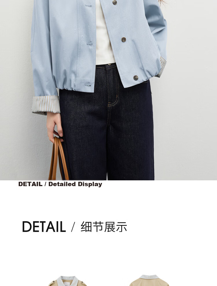 Shangdubila Cotton Blend Warm Barn Style Short Jacket Women Spring Lapel Slim Cardigan Top Balloon Sleeve Women's Clothing 21