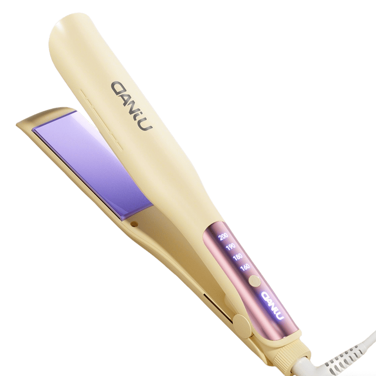 Danju 618 Price Guarantee Large Wide Flat Iron Dual-Use Straight and Curly Hair Negative Ion Anti-Scald Hair Care Long-Lasting Styling Fast Heating Hair Straightener Gift for Girlfriend