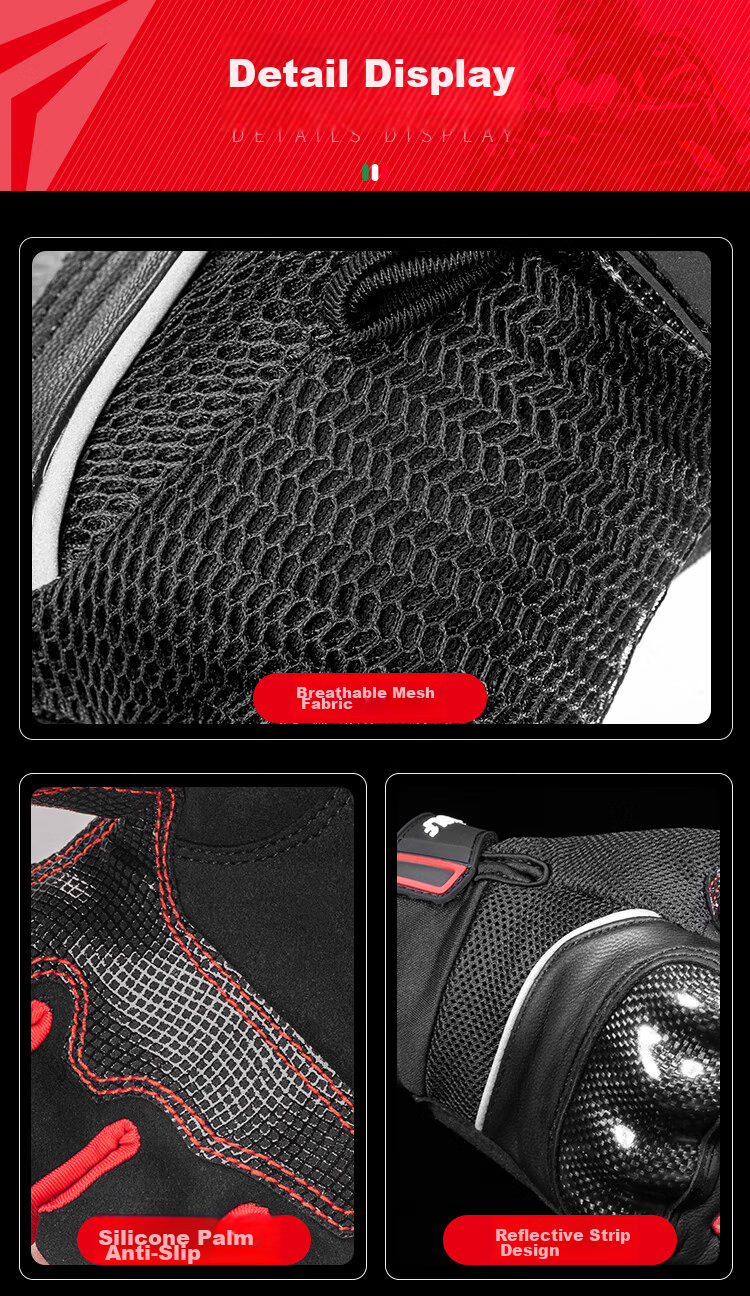 MOTOWOLF Motorcycle Gloves Half Finger Carbon Fiber Summer Breathable Riding Motorbike Anti-fall Knight Gear Unisex 18